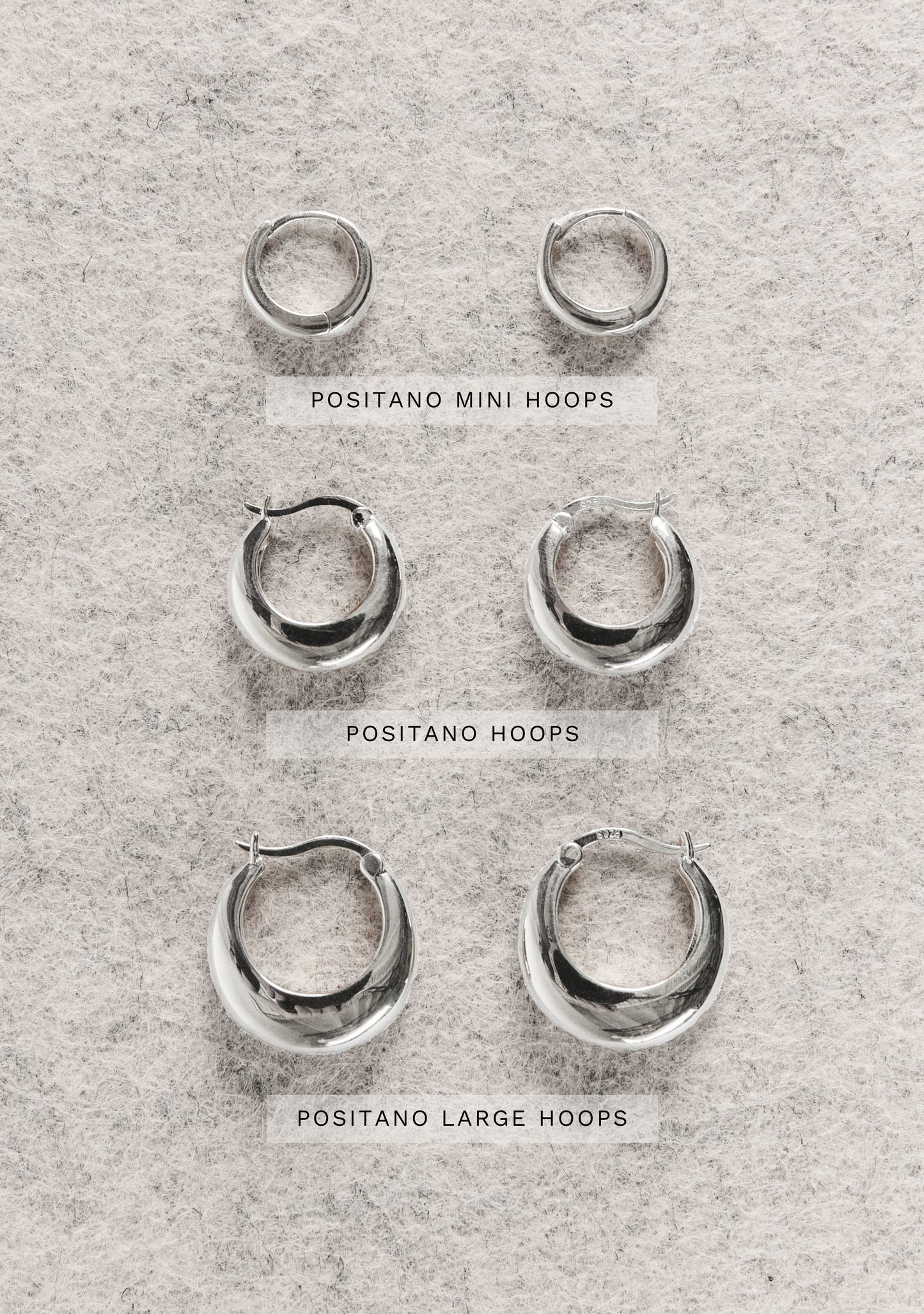 Positano Large Hoops - Silver