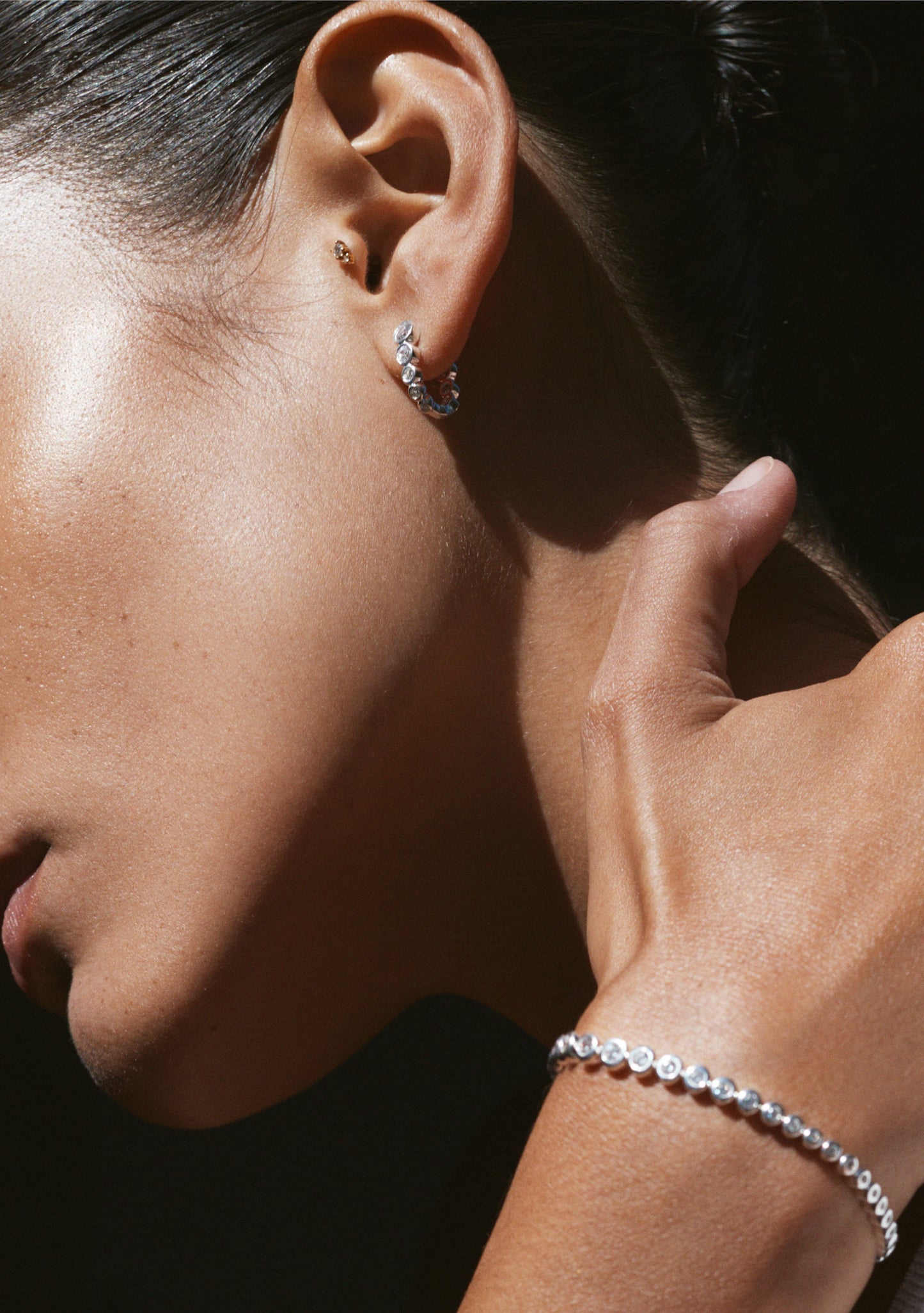 Crescendo Oval Hoops - Silver