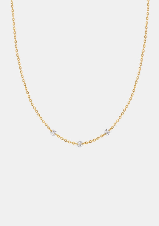 Floating Stone Necklace - Gold