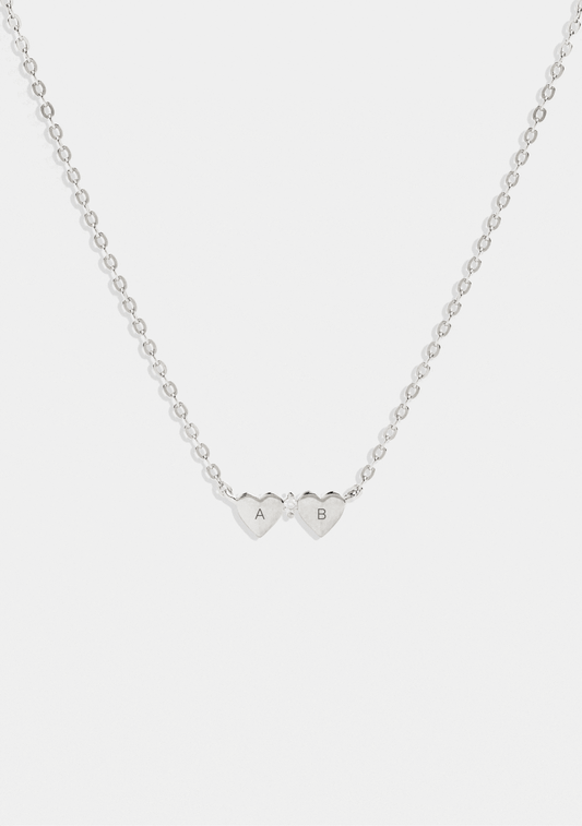 Heart Connection Necklace - Silver