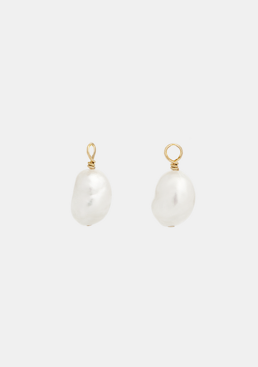 Keshi Pearl Charms - Pair - Gold