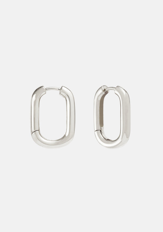 Amsterdam Large Hoops - Silver