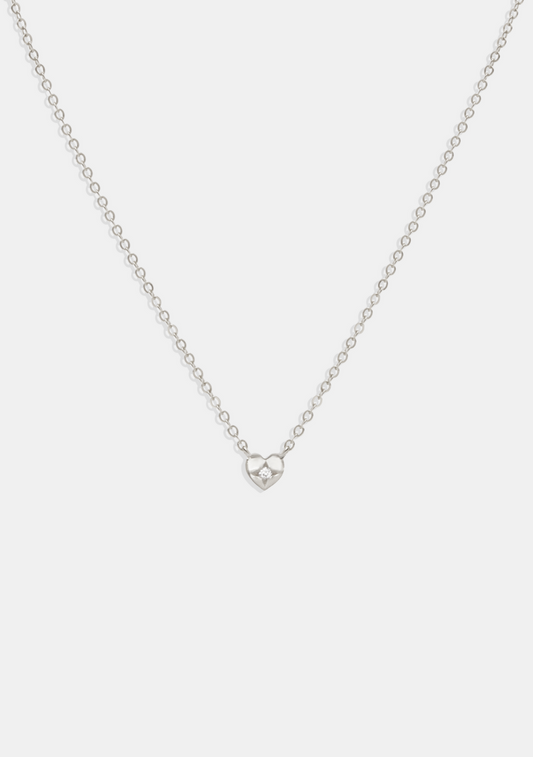 Mini Heart Necklace - Silver