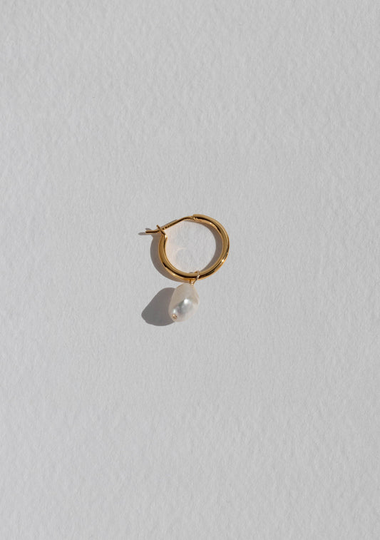 Mini Keshi Pearl Hoop - Single - Gold