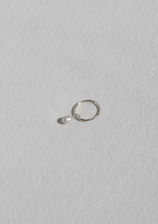 Mini Pearl Hoop - Single - Silver