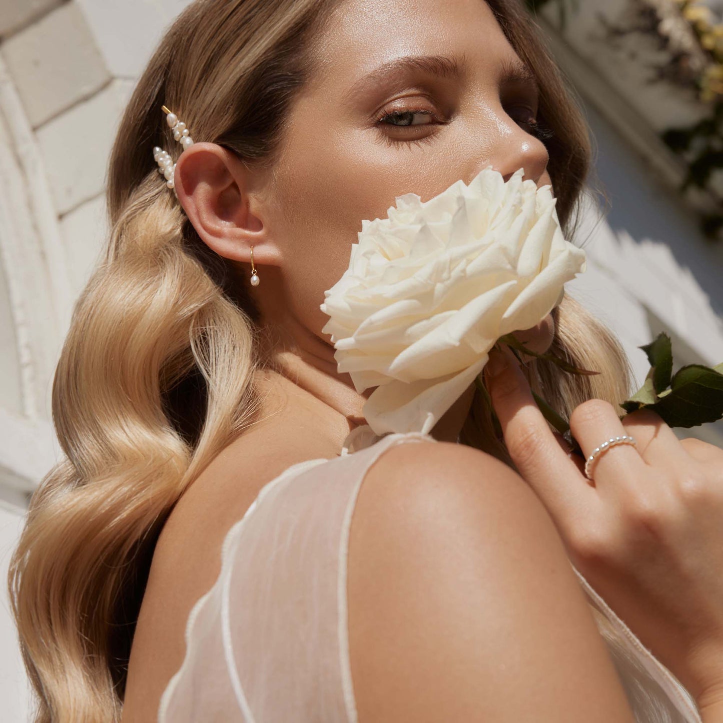 Mini Pearl Hoop - Single - Gold