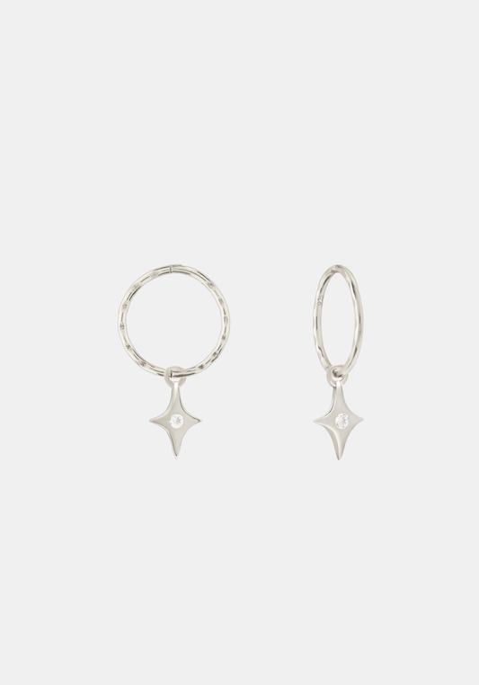 Starburst Mini Hoops - Silver
