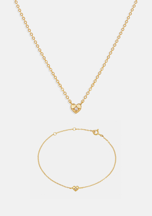 The Mini Heart Duo Set - Gold