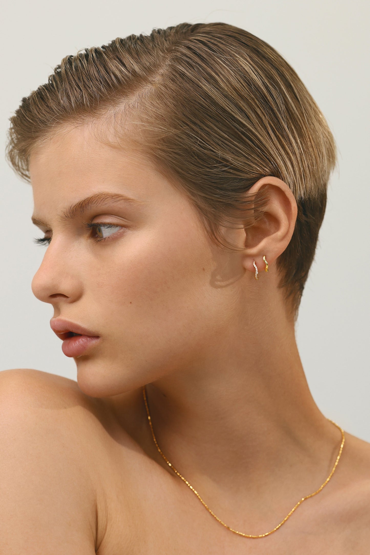 Dash Dot Chain Necklace - Gold