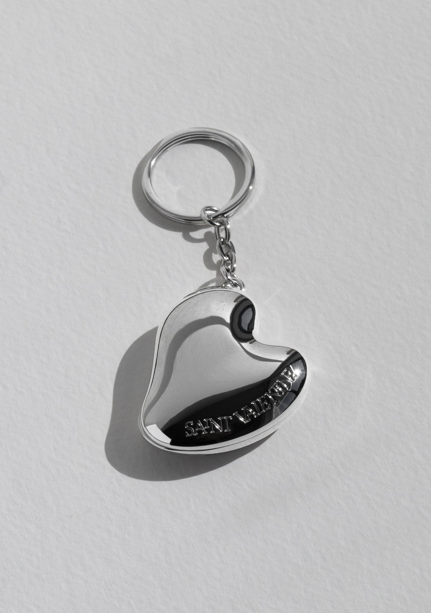 Heart Mirror Keychain & Bag Charm - Silver