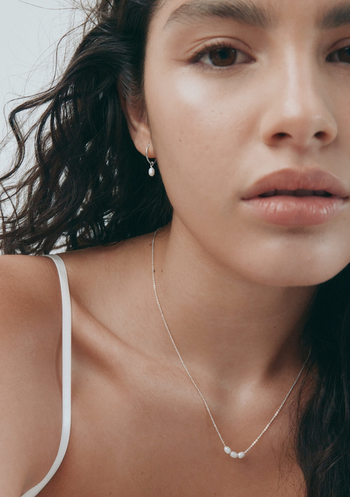 Mini Pearl Necklace - Silver