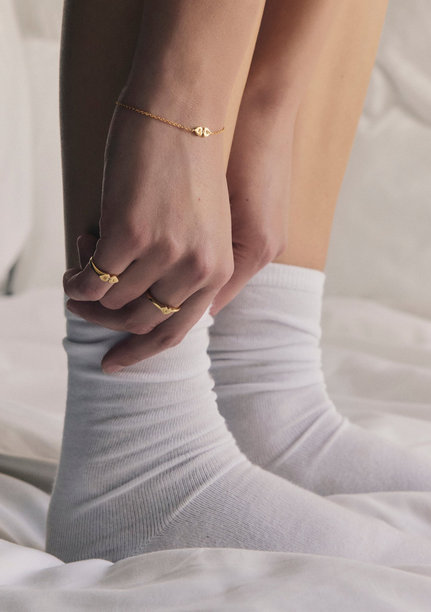 Heart Connection Signet Ring - Gold