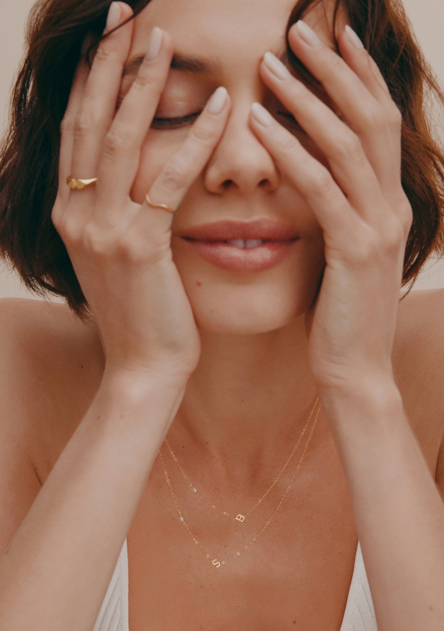 Pearl Letter Necklace - Gold