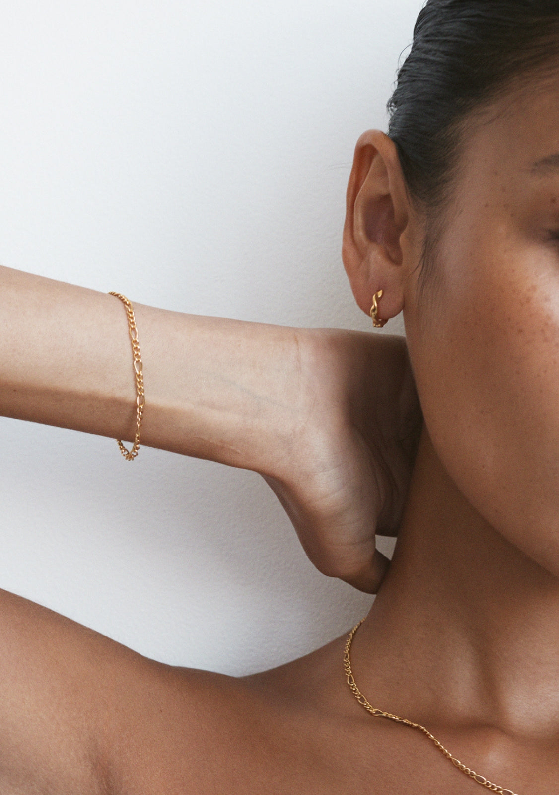 Figaro Chain Bracelet - Gold