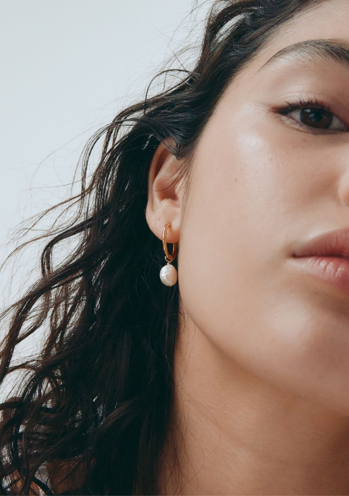 Mini Keshi Pearl Hoops - Gold