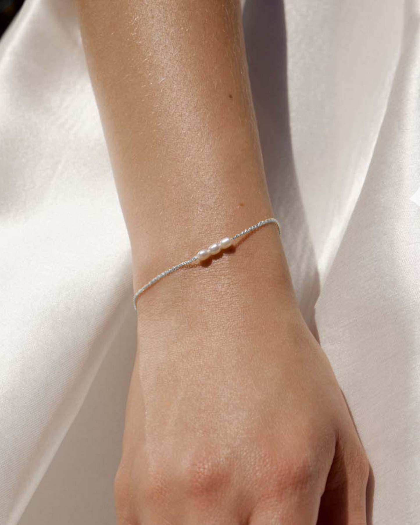Mini Pearl Bracelet - Silver