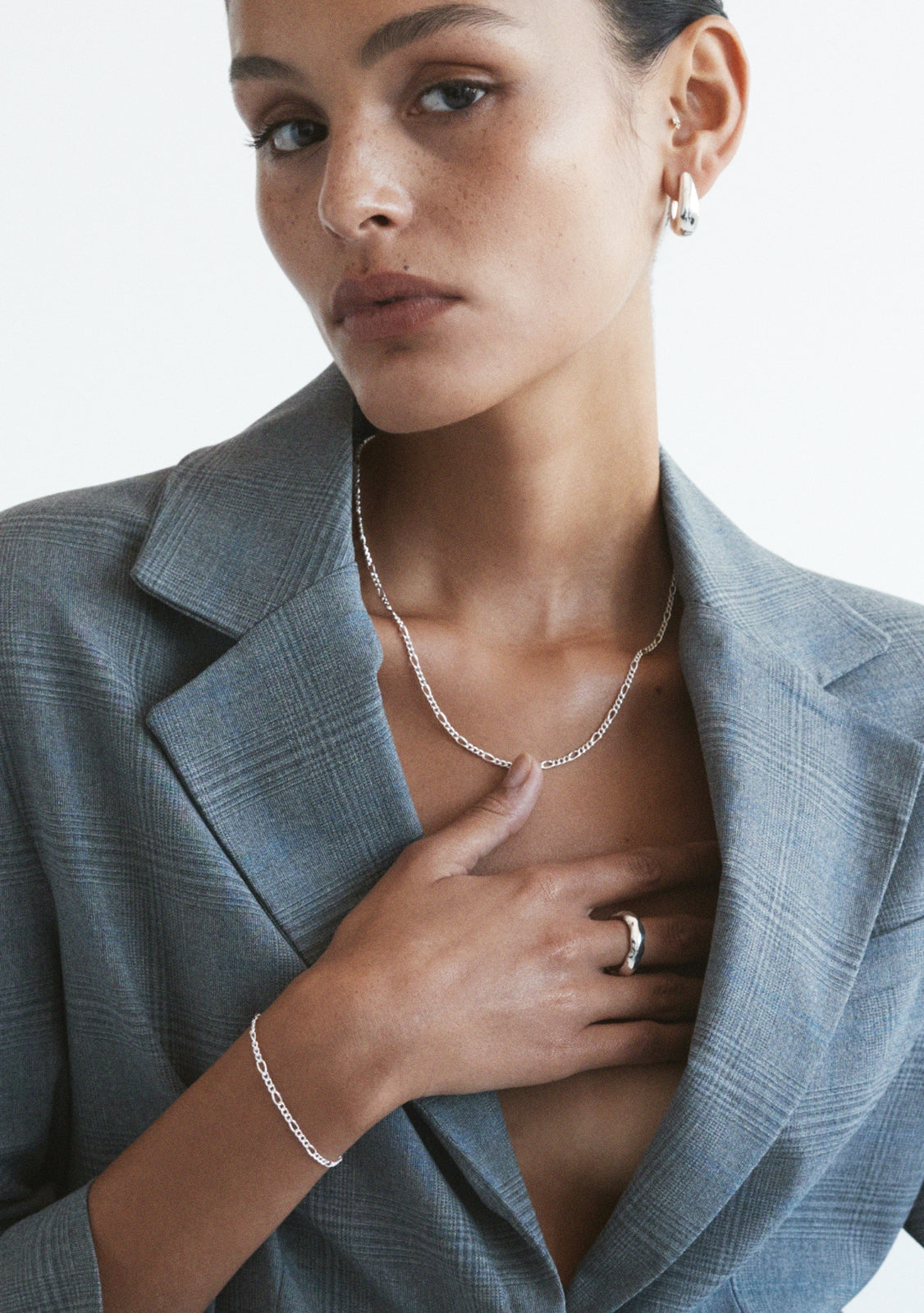 Figaro Chain Bracelet - Silver