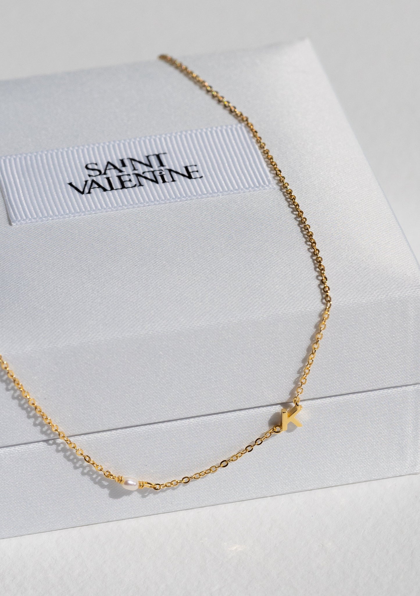 Pearl Letter Necklace - Gold