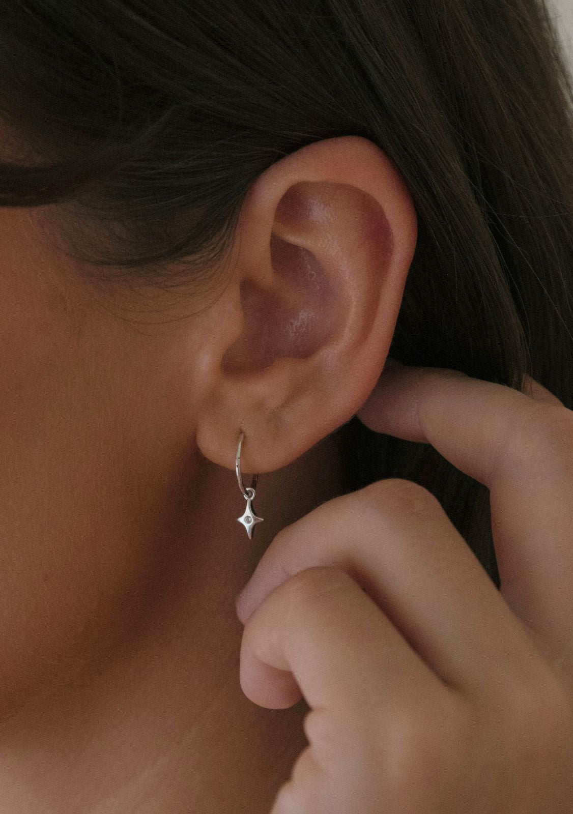 Starburst Mini Hoops - Silver