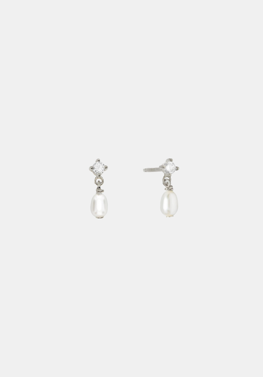 Aspen Mini Drop Earrings - Silver