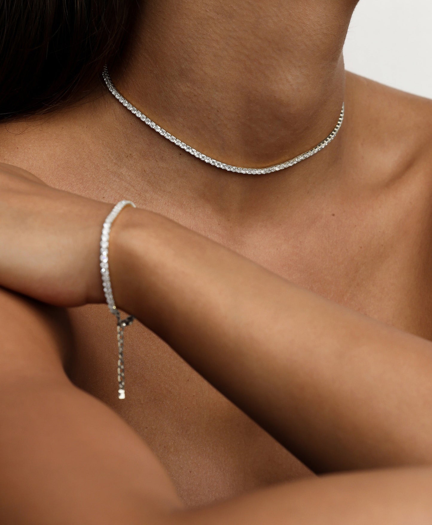 Aspen Tennis Necklace - Silver