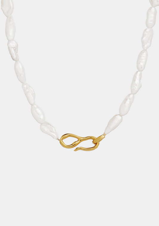 Cielo Pearl Necklace - Gold