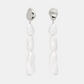 Cielo Long Pearl Drop Earrings - Silver