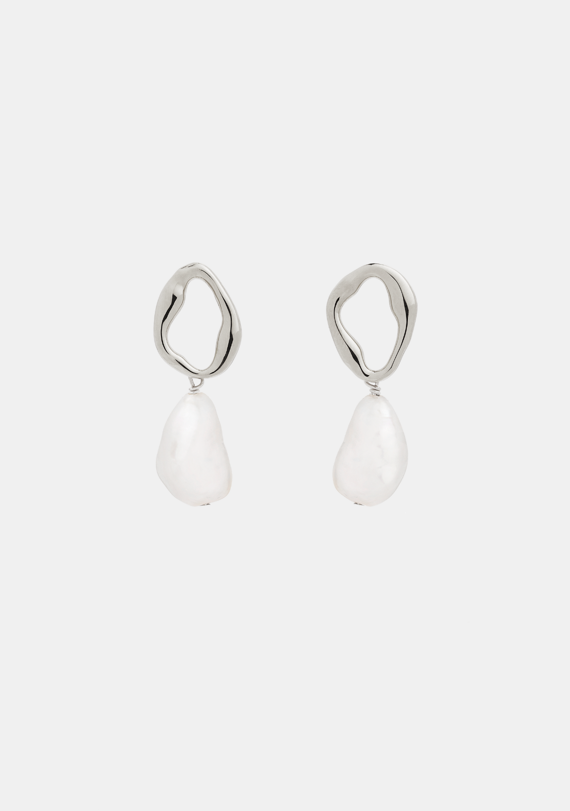 Cielo Pearl Drop Earrings - Silver