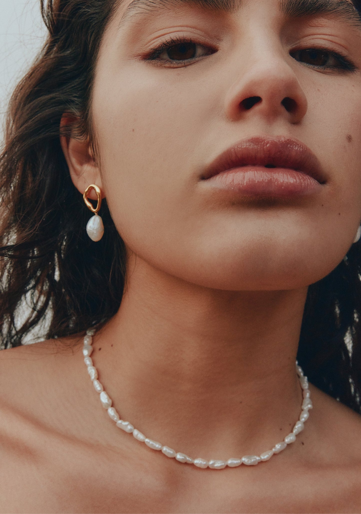 Cielo Pearl Necklace - Gold