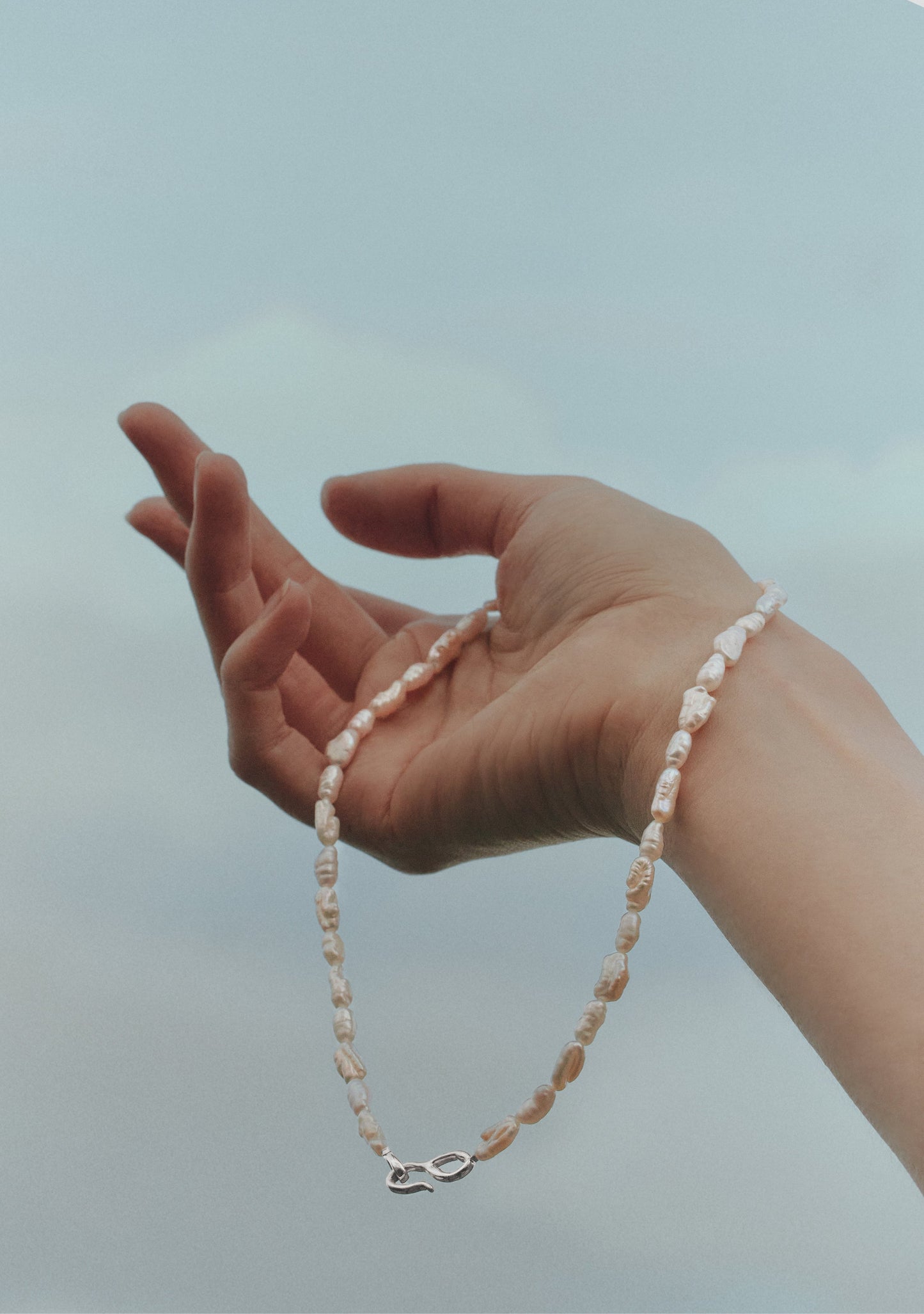 Cielo Pearl Necklace - Silver