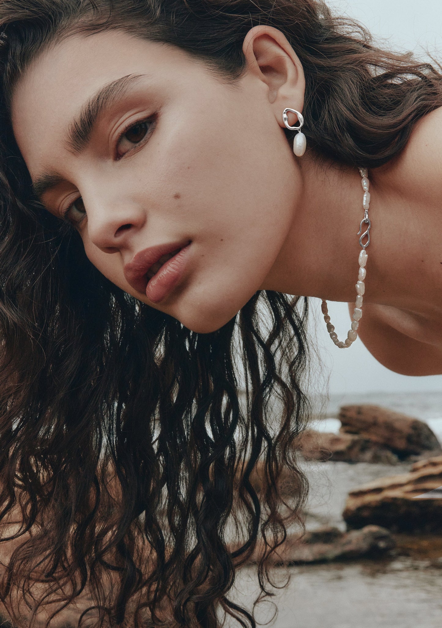 Cielo Pearl Necklace - Silver