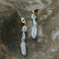 Cielo Long Pearl Drop Earrings - Gold