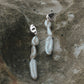 Cielo Long Pearl Drop Earrings - Silver