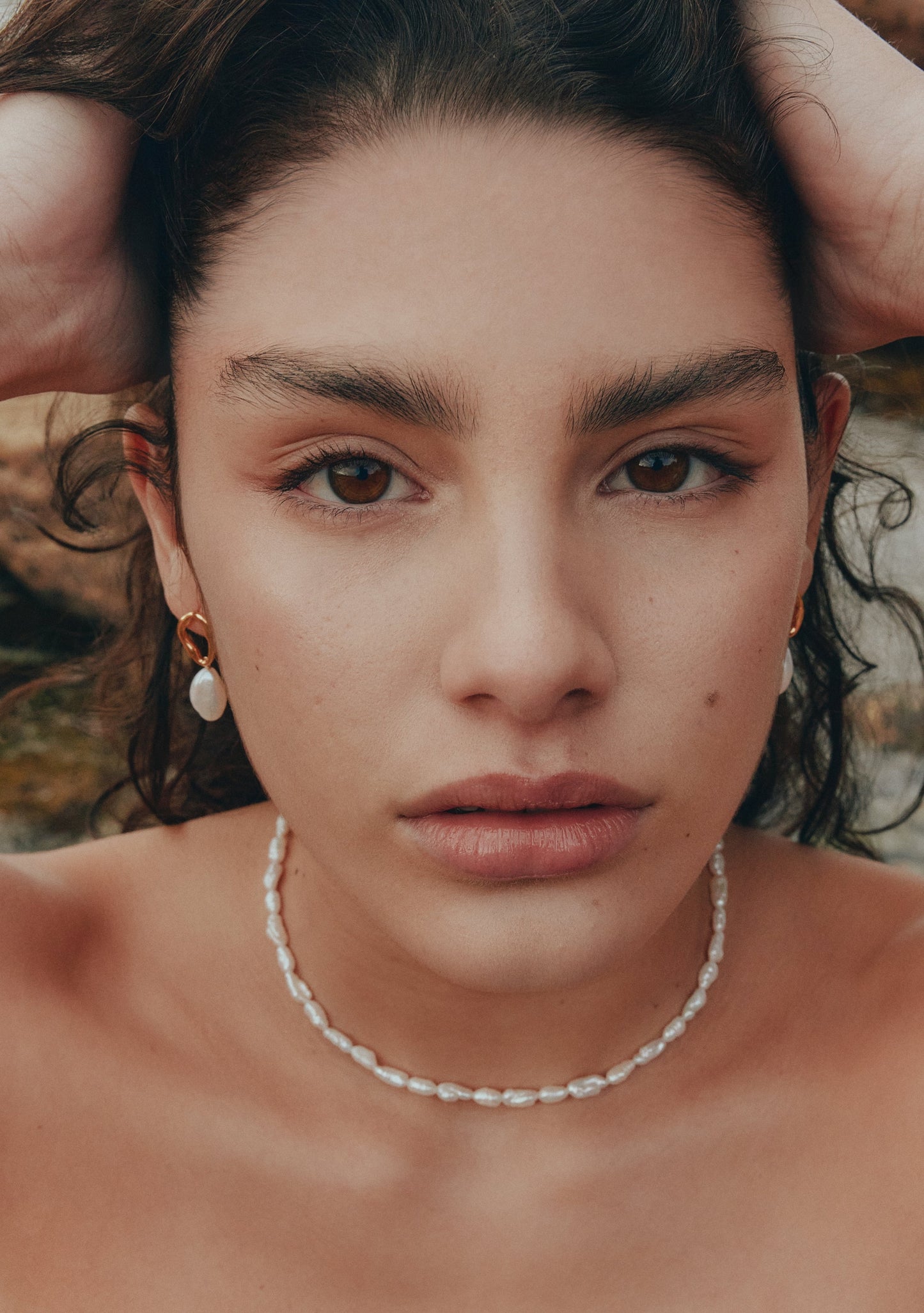 Cielo Pearl Drop Earrings - Gold