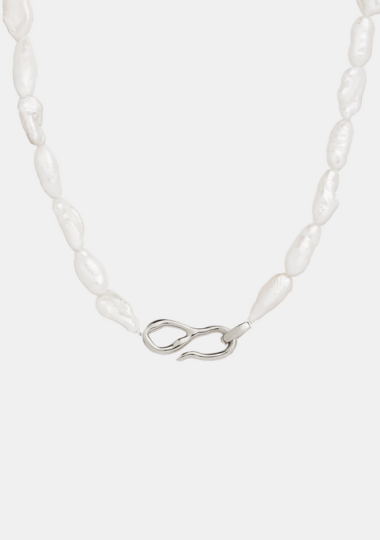 Cielo Pearl Necklace - Silver