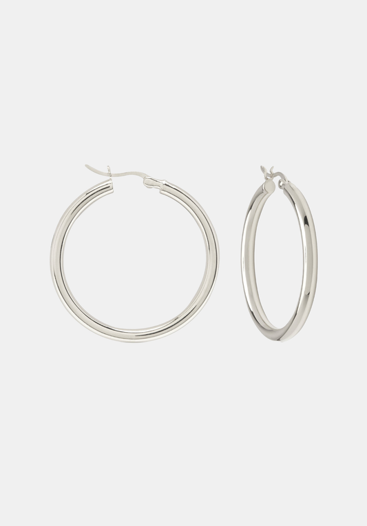 Classic Hoops Large - Silver
