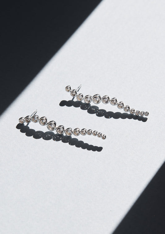 Crescendo Drop Earrings - Silver