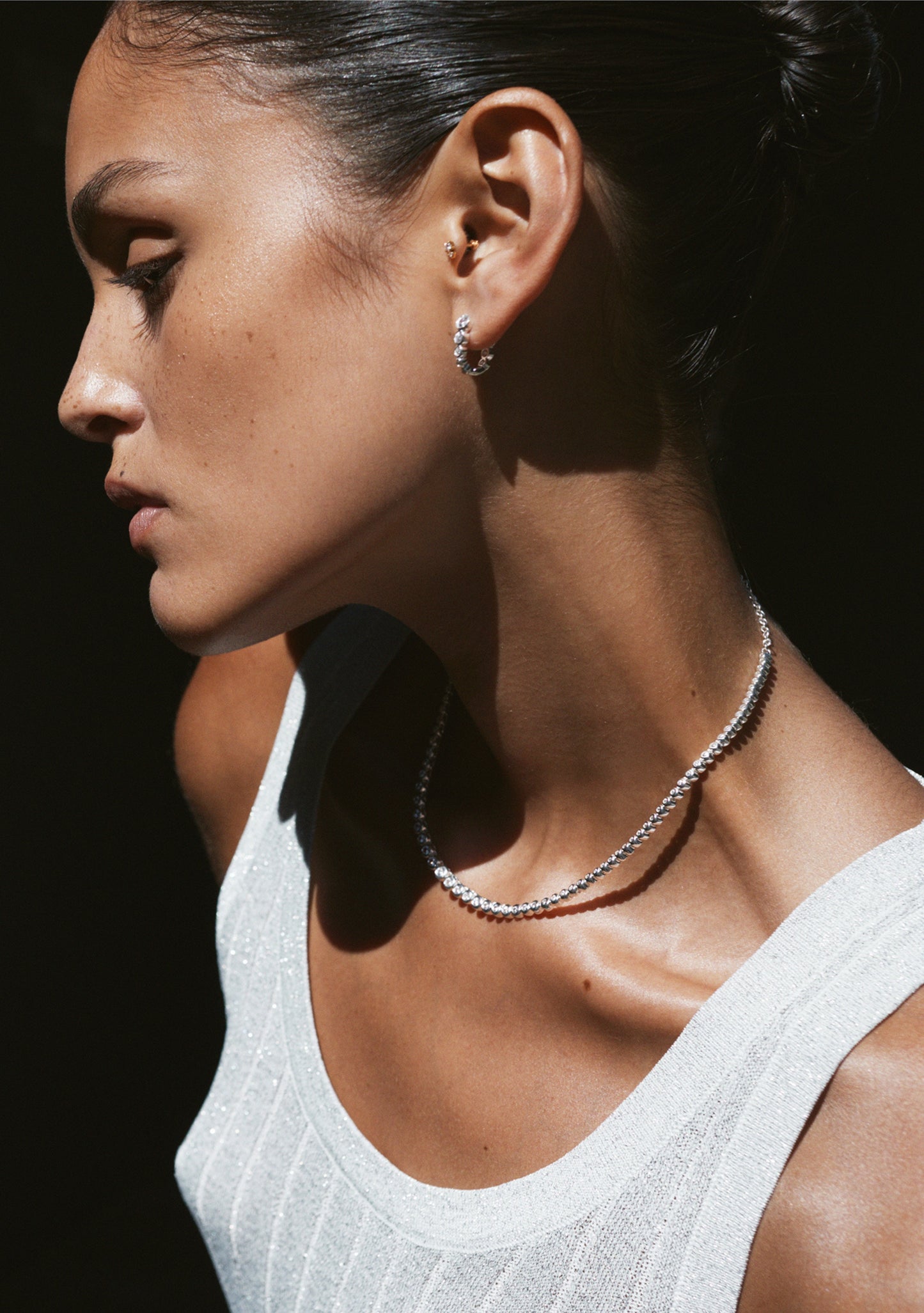 Crescendo Oval Hoops - Silver