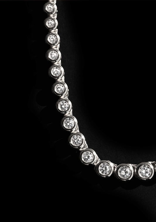 Crescendo Tennis Necklace - Silver