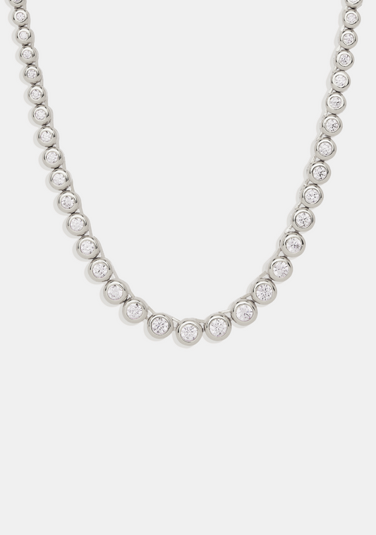 Crescendo Tennis Necklace - Silver