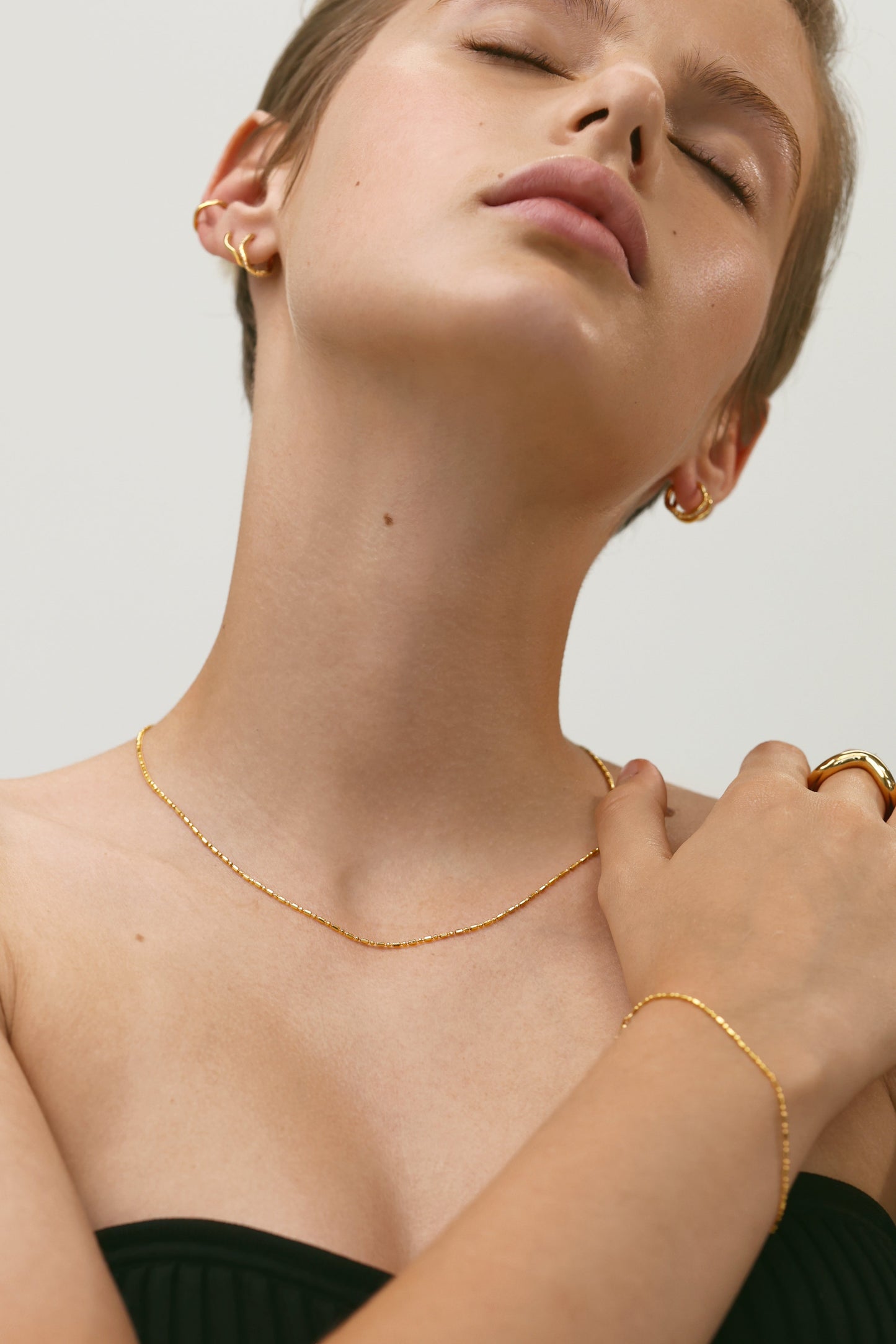 Dash Dot Chain Necklace - Gold