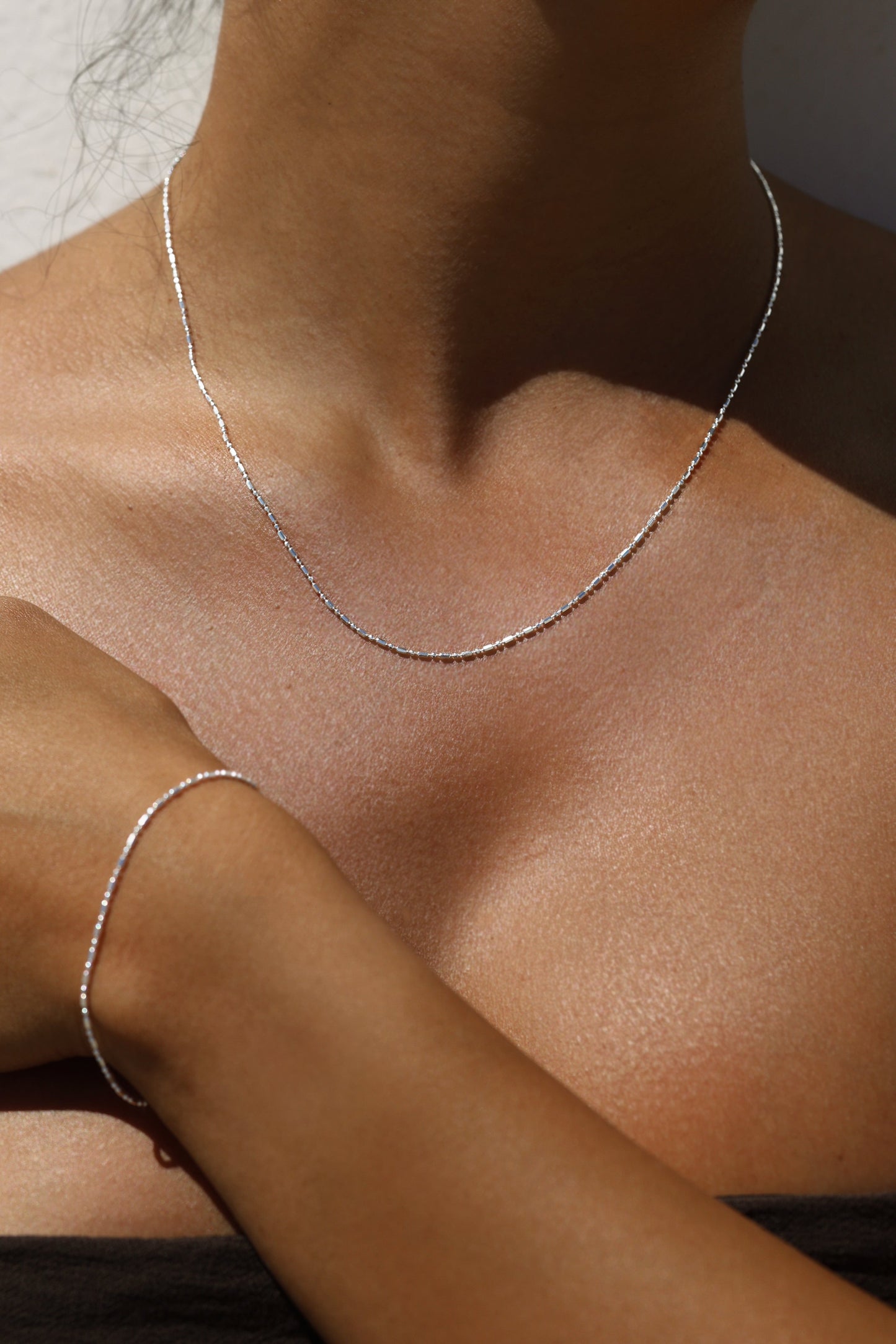 Dash Dot Chain Bracelet - Silver