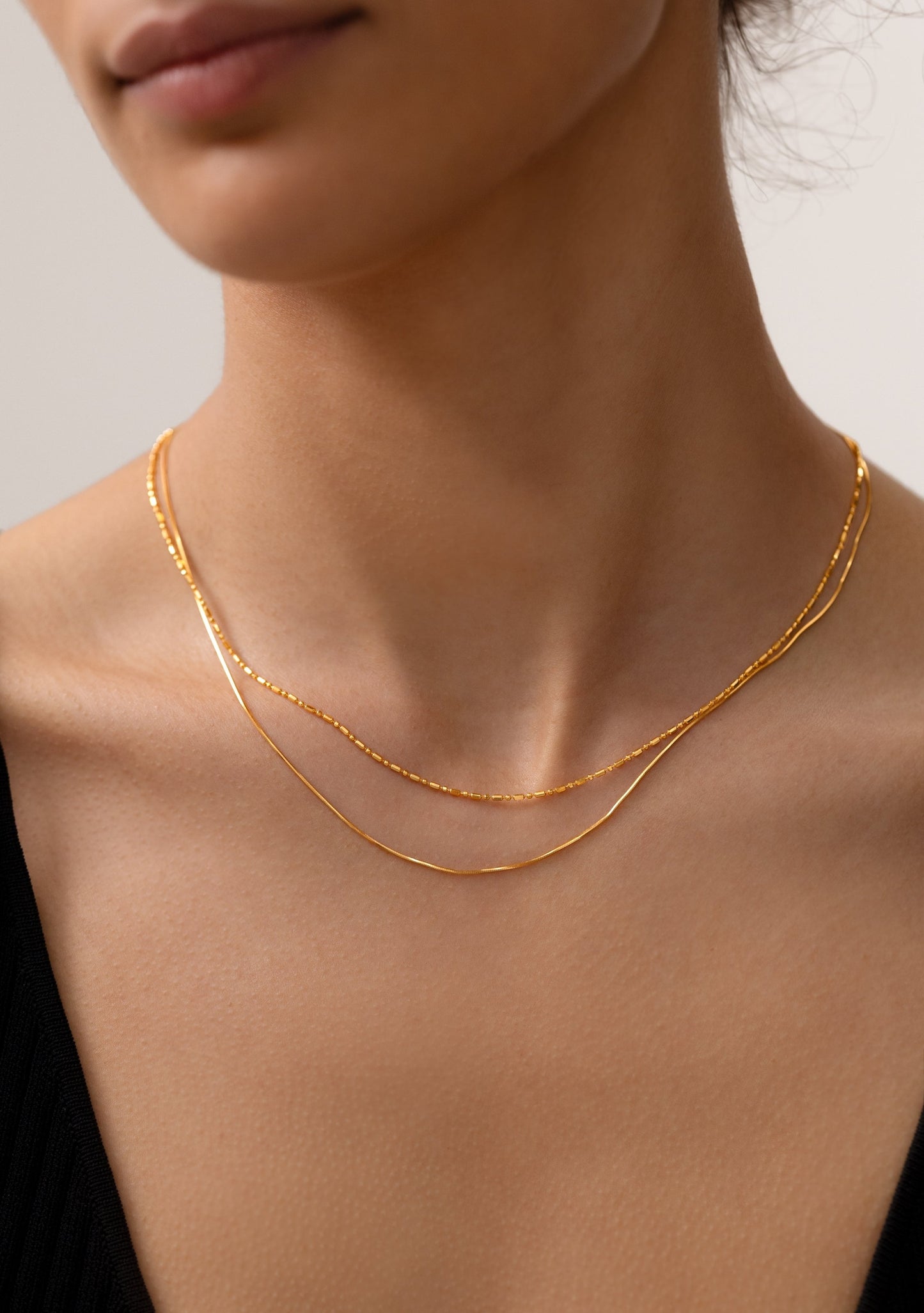 Dash Dot Chain Necklace - Gold