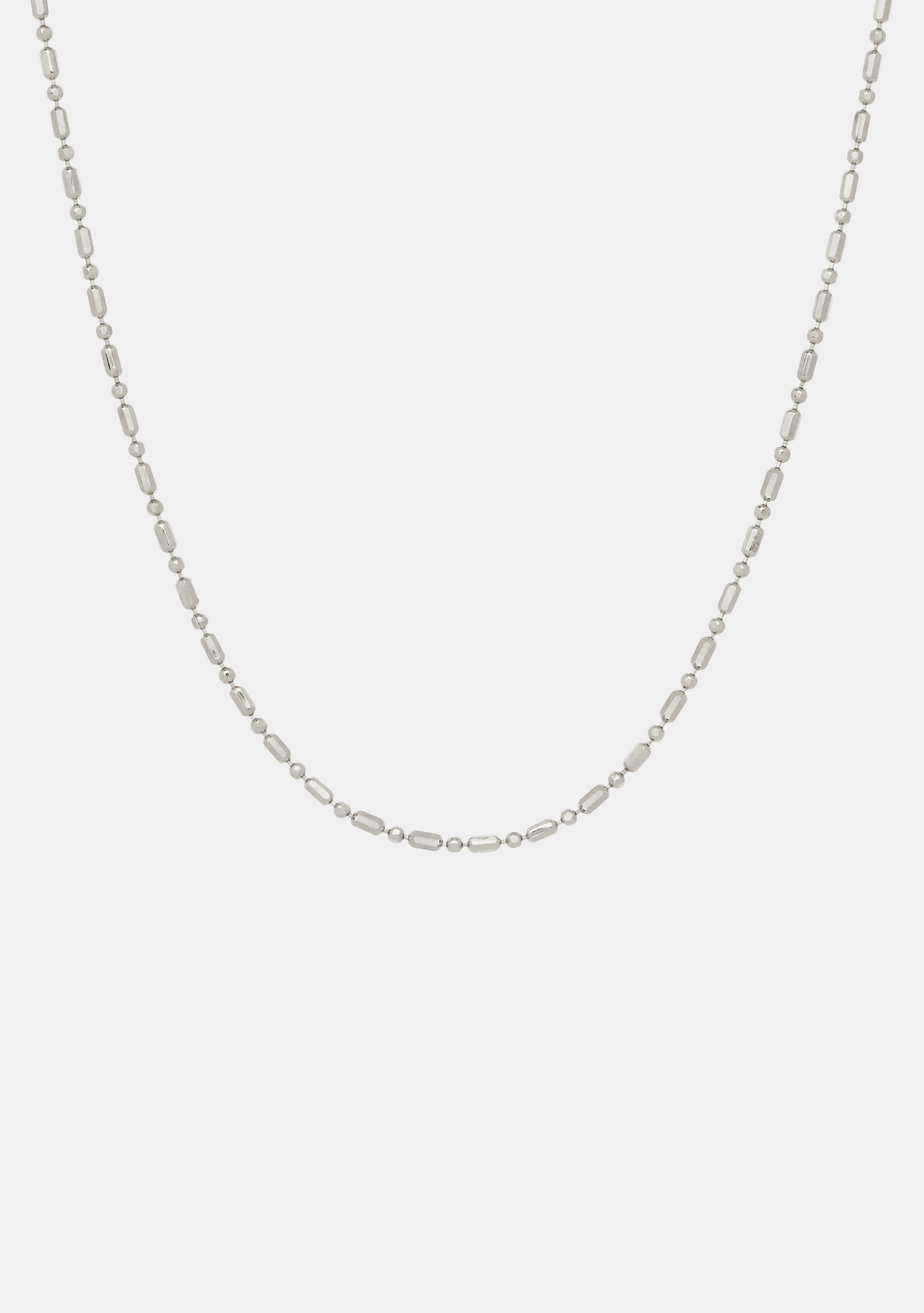 Dash Dot Chain Necklace - Silver