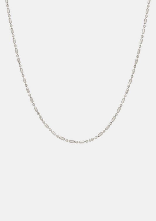 Dash Dot Chain Necklace - Silver