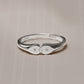 Heart Connection Signet Ring - Silver