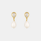 Eros Pear & Pearl Earrings - Gold