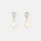 Eros Pear & Pearl Earrings - Silver