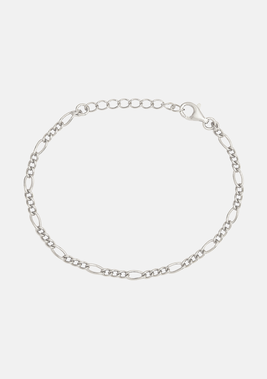Figaro Chain Bracelet - Silver