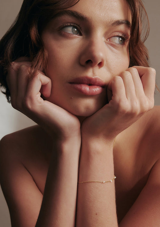 Floating Stone Bracelet - Gold